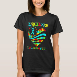 Autismus Bewusstsein Frauen Herzunterstützung Auti T-Shirt