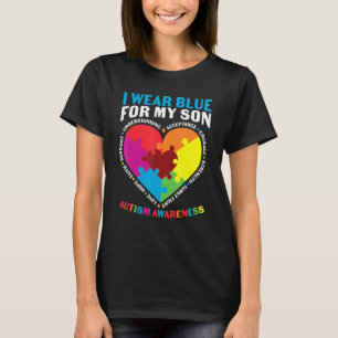 Autismus Bewusstsein Frauen ich trage Blau für mei T-Shirt