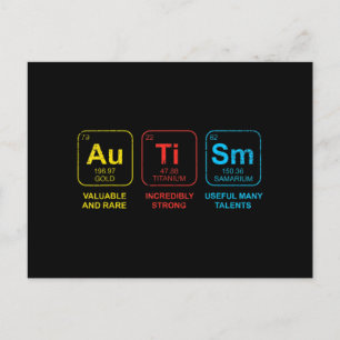 Autismus Bewusstsein Frauen Männer Kinder Elemente Postkarte