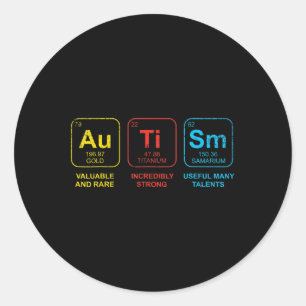 Autismus Bewusstsein Frauen Männer Kinder Elemente Runder Aufkleber