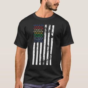 Autismus-Bewusstsein Freundlichkeit US-Flagge Graf T-Shirt