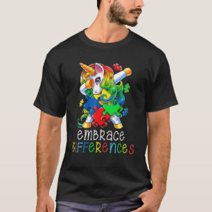 Autismus Bewusstsein Funny Dabbing Einhorn Embrace T-Shirt