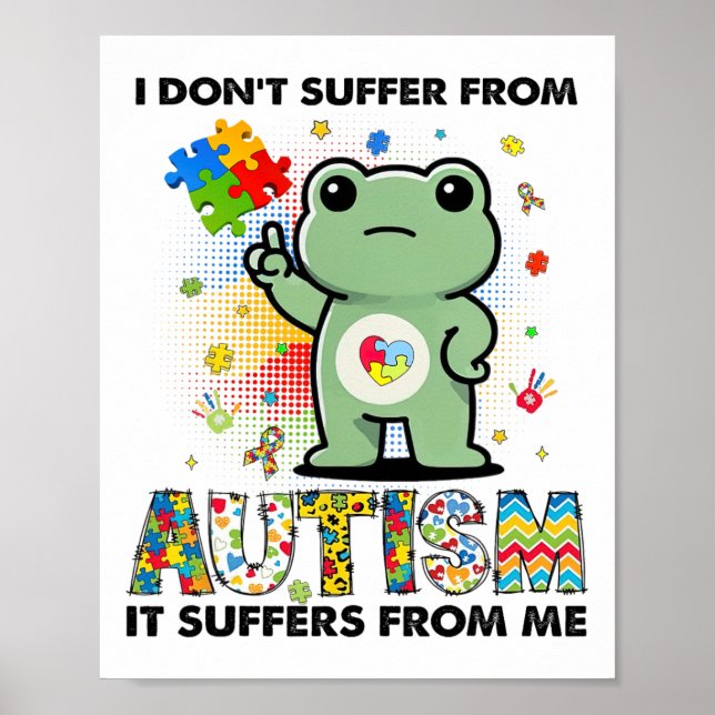 Autismus Bewusstsein Funny Frog Meme Autismus Unte Poster (Vorne)