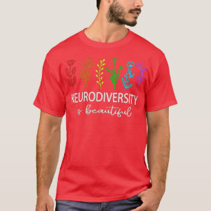 Autismus Bewusstsein für Neurovielfalt und Blume A T-Shirt