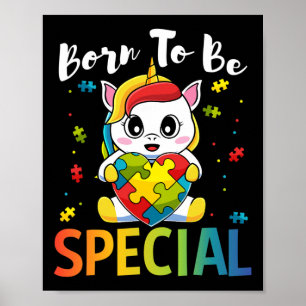 Autismus Bewusstsein Geboren Special Einhorn Puzzl Poster