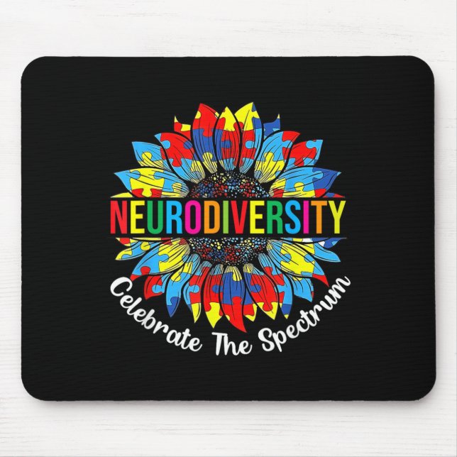 Autismus-Bewusstsein Gehirn Neurodiversität Unters Mousepad (Vorne)