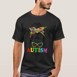 Autismus-Bewusstsein Gigi Unordentliche Bun-Bandan T-Shirt