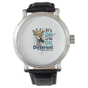 Autismus-Bewusstsein Giraffe Es ist okay, anders z Armbanduhr