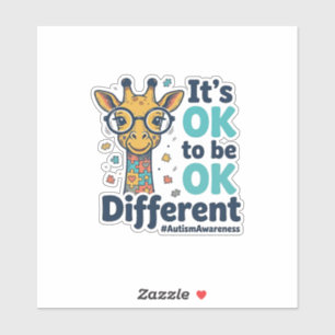 Autismus-Bewusstsein-Giraffe Es ist okay, anders z Aufkleber