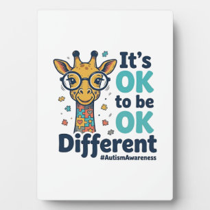 Autismus-Bewusstsein-Giraffe Es ist okay, anders z Fotoplatte