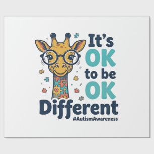 Autismus-Bewusstsein-Giraffe Es ist okay, anders z Geschenkpapier