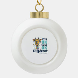 Autismus-Bewusstsein-Giraffe Es ist okay, anders z Keramik Kugel-Ornament