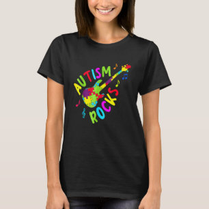 Autismus-Bewusstsein Gitarre Puzzleteile Autismus T-Shirt