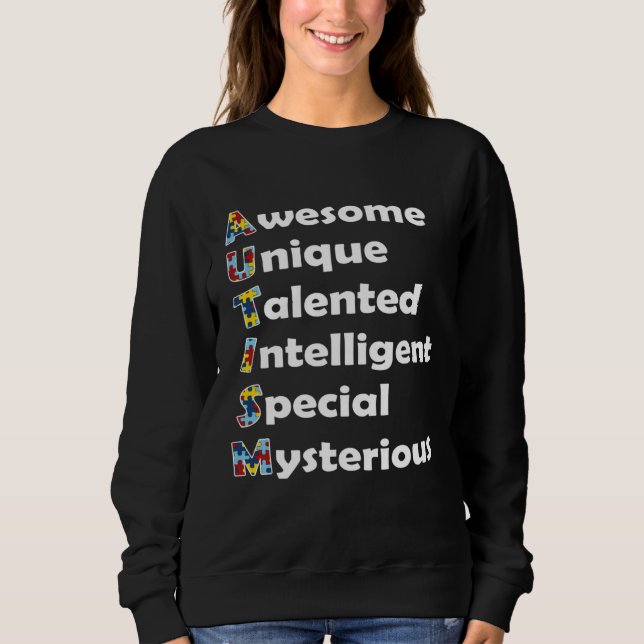 Autismus-Bewusstsein Großartig Einzigartig Talenti Sweatshirt (Vorderseite)
