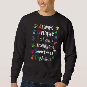 Autismus Bewusstsein Hand Puzzle Word Wand zu zeig Sweatshirt