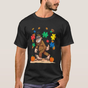 Autismus-Bewusstsein Herbstblatt Herbst Thanksgivi T-Shirt