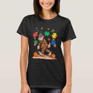 Autismus-Bewusstsein Herbstblatt Herbst Thanksgivi T-Shirt
