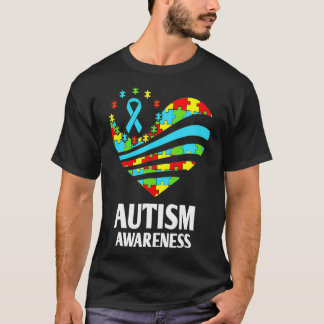 Autismus Bewusstsein Herz Unterstützung Autistisch T-Shirt