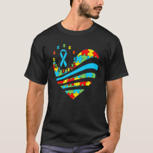 Autismus-Bewusstsein Herz Unterstützung Autistisch T-Shirt