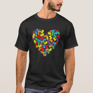 Autismus-Bewusstsein Herz Valentinstag Puzzleteil T-Shirt