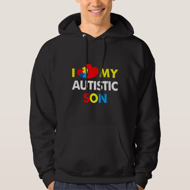 Autismus Bewusstsein I Liebe Mein Autistischer Soh Hoodie (Vorderseite)