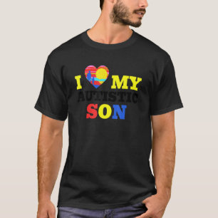 Autismus Bewusstsein I Liebe Mein Autistischer Soh T-Shirt
