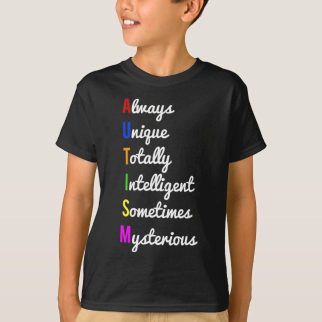 Autismus Bewusstsein immer einzigartig T-Shirt (Vorderseite)