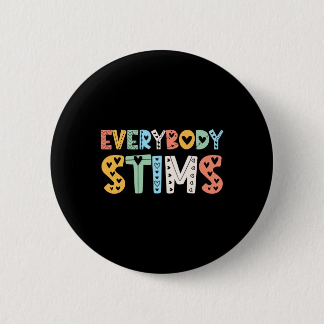 Autismus-Bewusstsein Jeder stimuliert Autismus-Leh Button (Vorderseite)