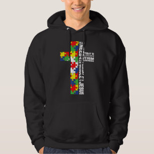 Autismus Bewusstsein Jesus Kreuz Puzzle Cool Chris Hoodie
