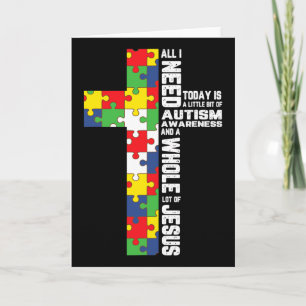 Autismus-Bewusstsein Jesus Kreuz Puzzle Cool Chris Karte