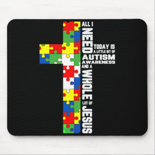Autismus-Bewusstsein Jesus Kreuz Puzzle Cool Chris Mousepad