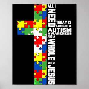 Autismus-Bewusstsein Jesus Kreuz Puzzle Cool Chris Poster
