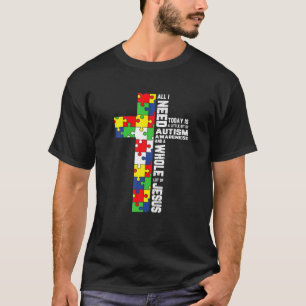 Autismus Bewusstsein Jesus Kreuz Puzzle Cool Chris T-Shirt