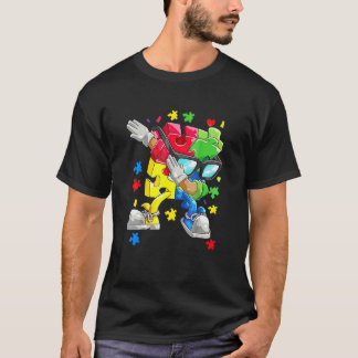 Autismus-Bewusstsein Jungen Kinder Dabbing Puzzle  T-Shirt