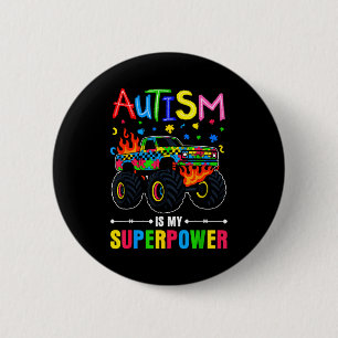 Autismus-Bewusstsein Jungen Monstertruck Kinder Mä Button