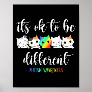 Autismus Bewusstsein Kat's Ok zu sein anders lusti Poster