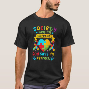 Autismus-Bewusstsein Kinder Jungen Gott sagt, ich T-Shirt
