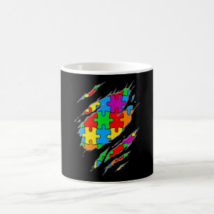 Autismus-Bewusstsein Kinder-Puzzle-Sprüche Grafik Kaffeetasse