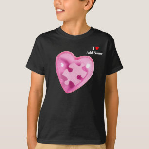 Autismus Bewusstsein Kinder Shirt Pink Heart indiv