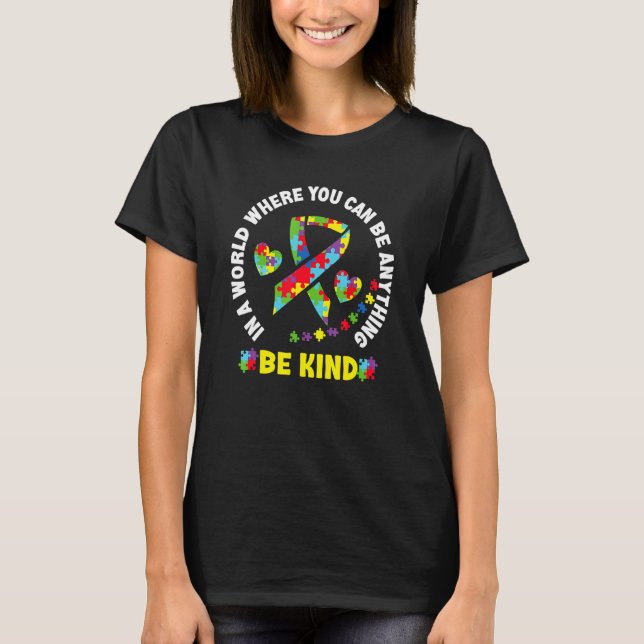 Autismus Bewusstsein Kindness Band Herz T-Shirt (Vorderseite)