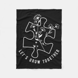 Autismus Bewusstsein Lehrer Puzzle Piece Let's Gro Fleecedecke