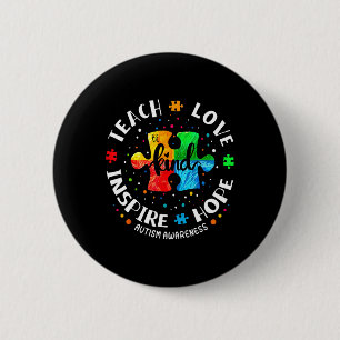 Autismus Bewusstsein Lehrer Shirt Autismus Bewusst Button