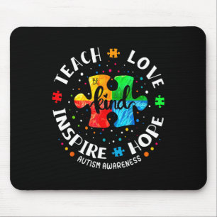 Autismus Bewusstsein Lehrer Shirt Autismus Bewusst Mousepad