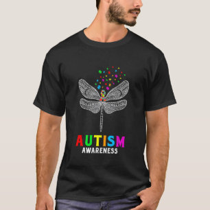 Autismus-Bewusstsein Libellen-Puzzleteile Unterstü T-Shirt