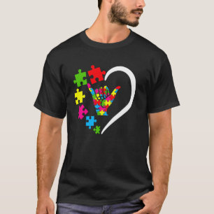 Autismus-Bewusstsein Liebe ASL Gebärdensprache Ink T-Shirt