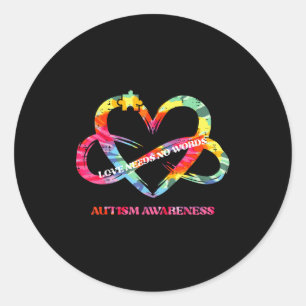 Autismus-Bewusstsein Liebe Braucht Keine Worte Her Runder Aufkleber