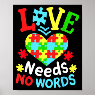 Autismus-Bewusstsein Liebe braucht keine Worte Poster