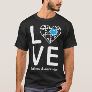 Autismus Bewusstsein Liebe Herz Blue Puzzle für Mä T-Shirt