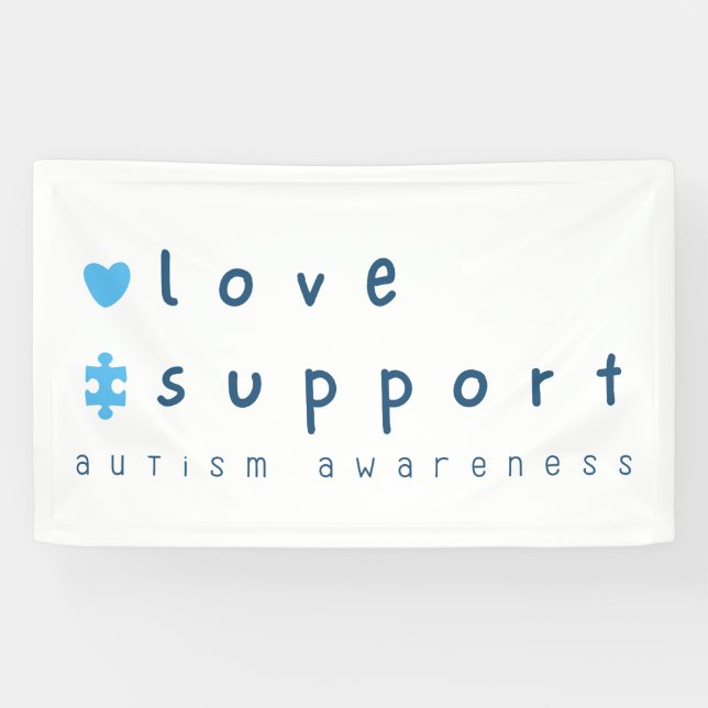Autismus Bewusstsein Liebe Unterstützung Banner Gr (Horizontal)