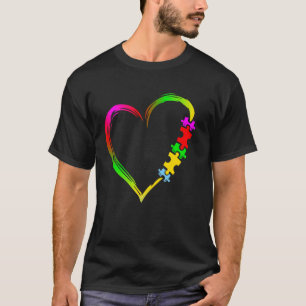 Autismus-Bewusstsein Liebesherz-Puzzleteil Männer T-Shirt